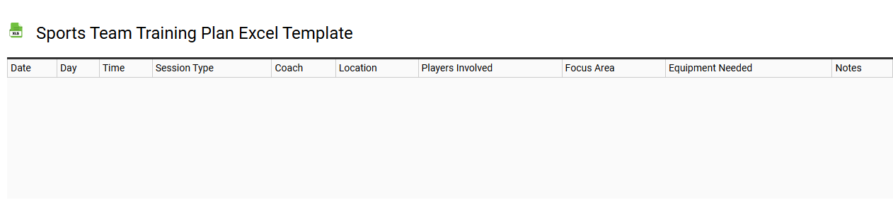 Sports team training plan Excel template