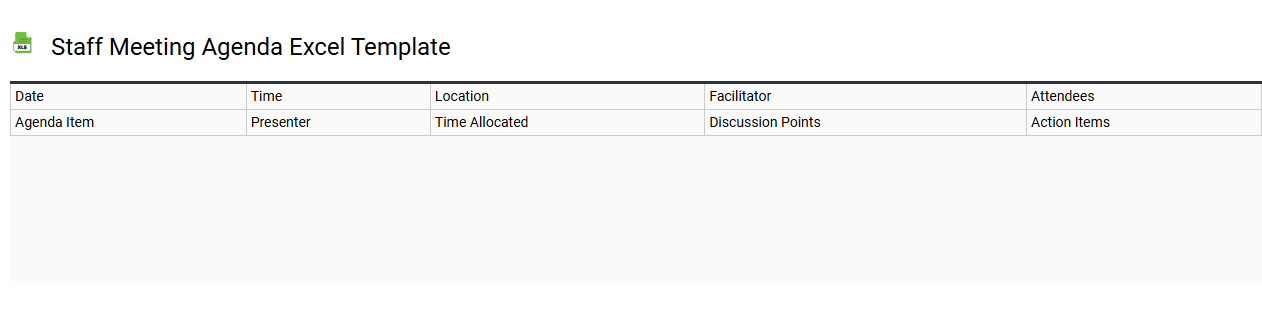 Staff meeting agenda Excel template