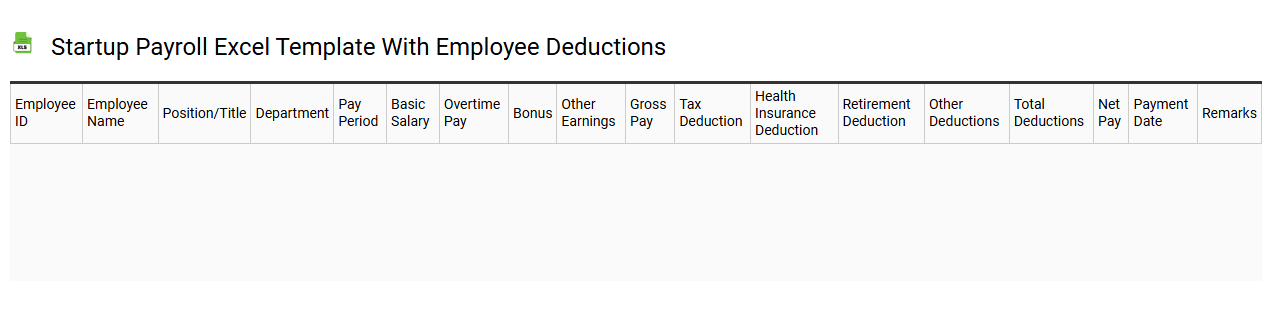 Startup payroll Excel template with employee deductions