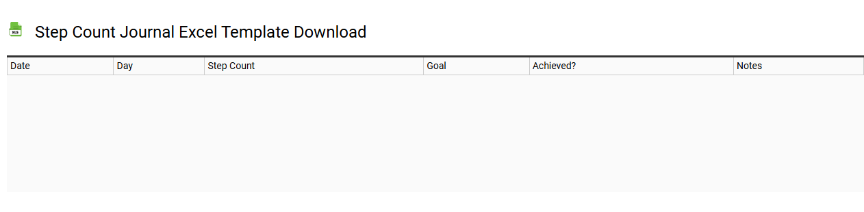 Step count journal Excel template download
