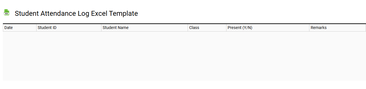Student attendance log Excel template