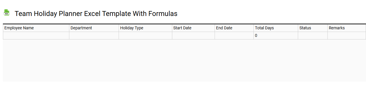 Team holiday planner Excel template with formulas