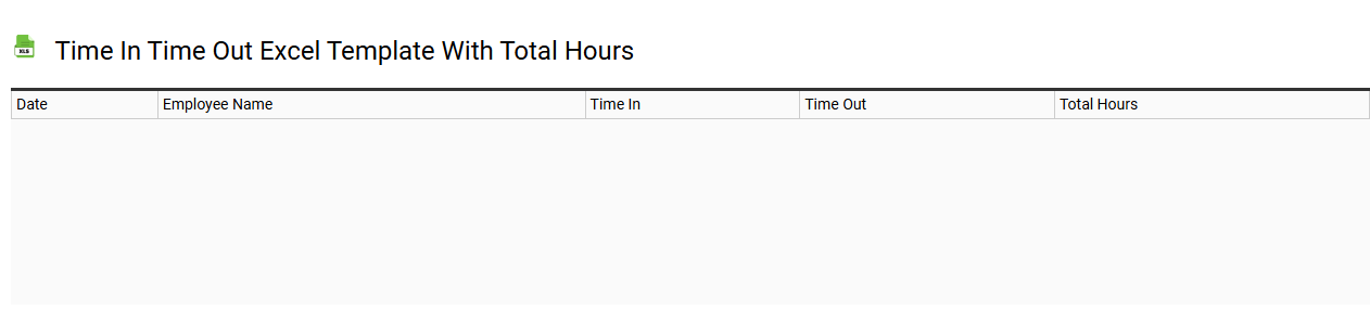 time in time out Excel template with total hours