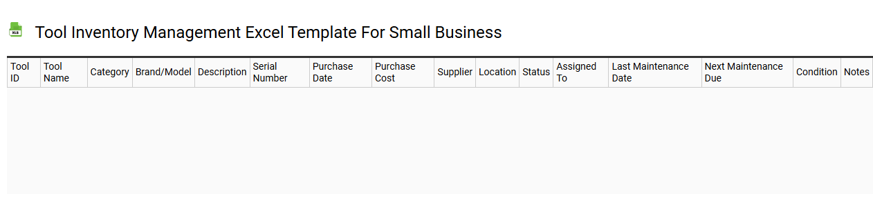 Tool inventory management Excel template for small business