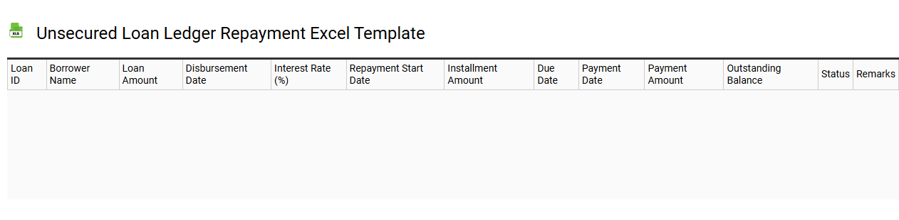 Unsecured loan ledger repayment Excel template
