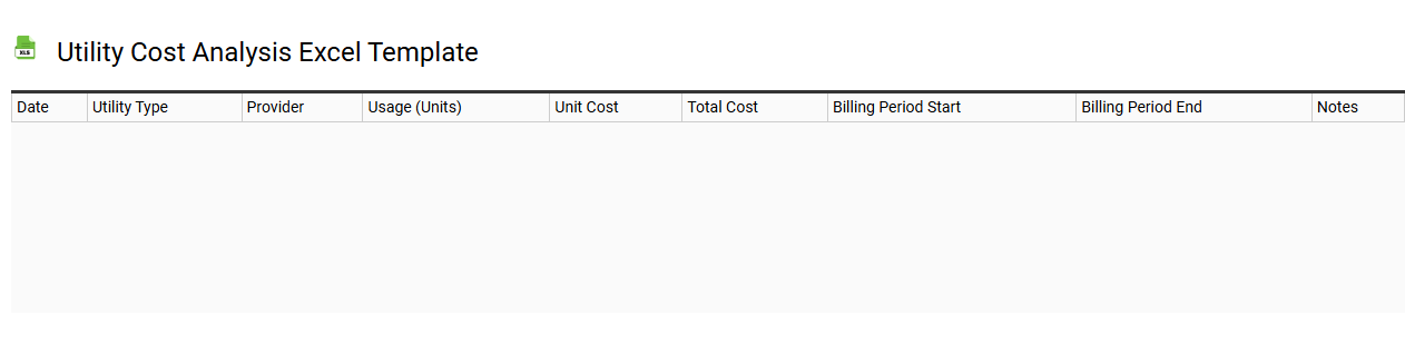 Utility cost analysis Excel template
