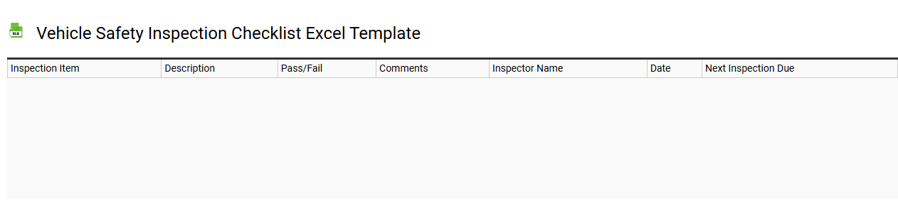 Vehicle safety inspection checklist Excel template
