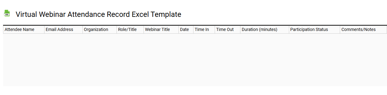 Virtual webinar attendance record Excel template