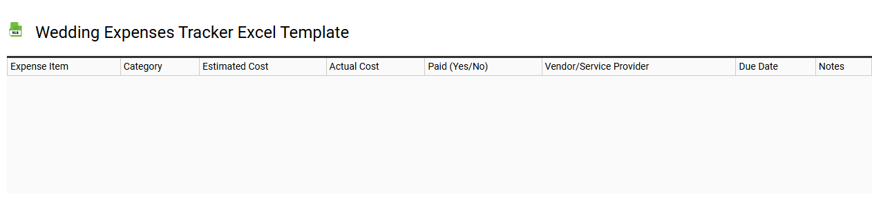 Wedding expenses tracker Excel template