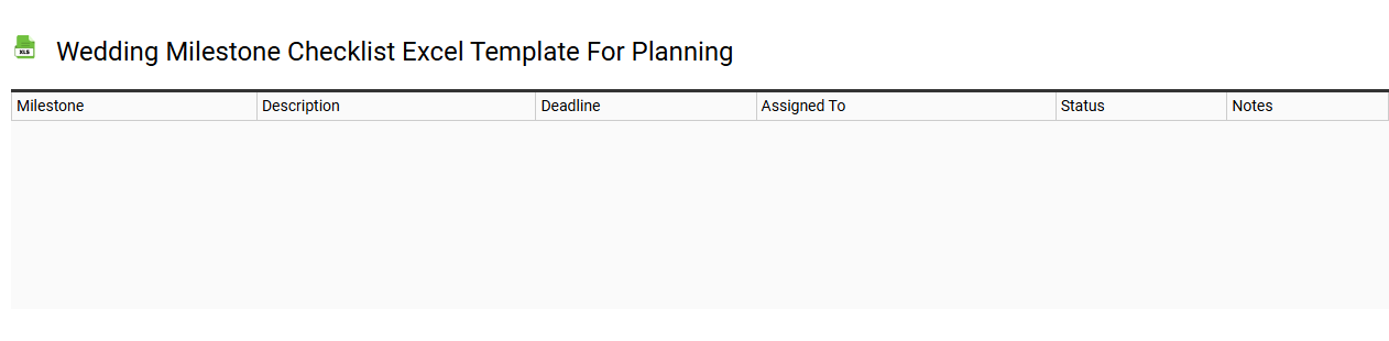 Wedding milestone checklist Excel template for planning