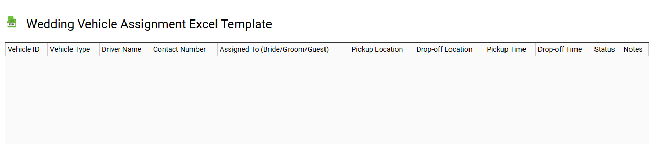 Wedding vehicle assignment Excel template