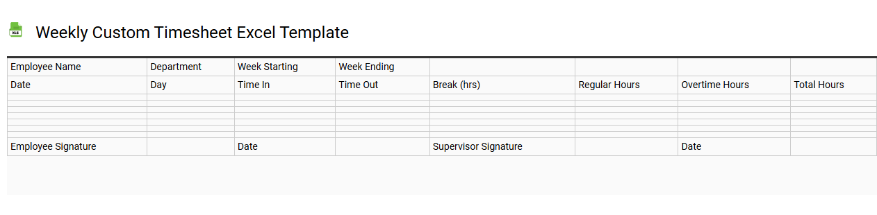 Weekly custom timesheet Excel template