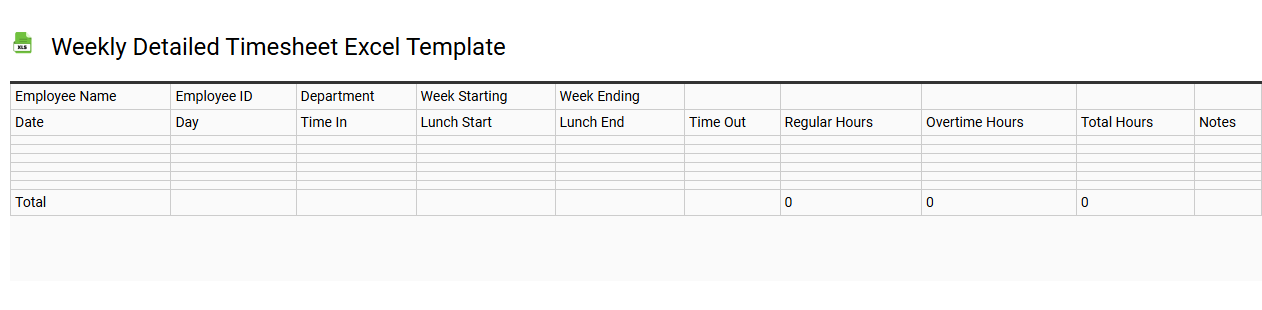 Weekly detailed timesheet Excel template