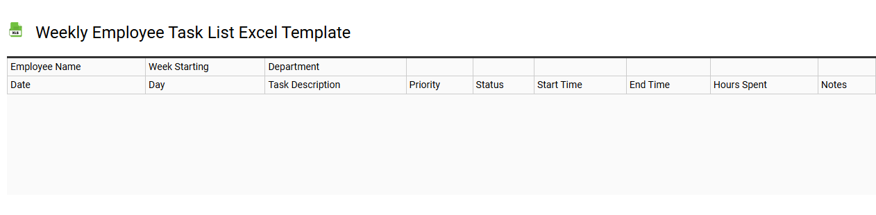 Weekly employee task list Excel template