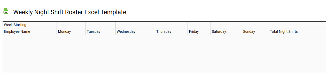 Weekly night shift roster Excel template