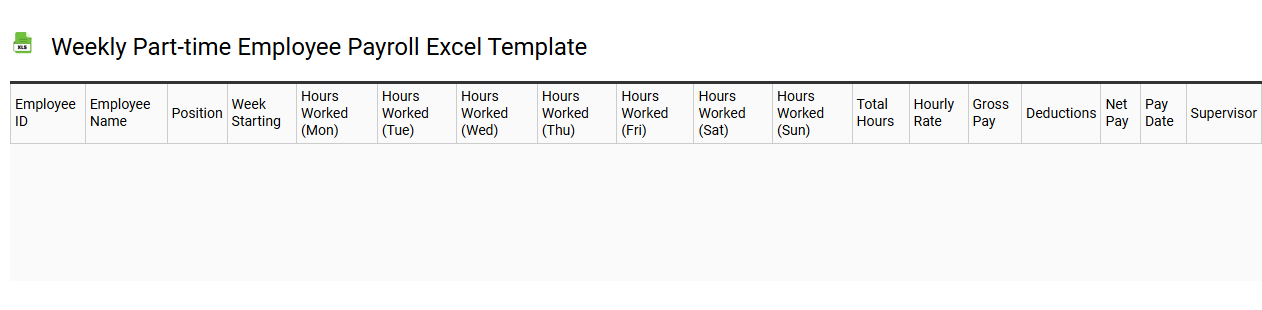 Weekly part-time employee payroll Excel template