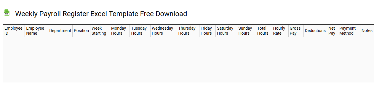 Weekly payroll register Excel template free download