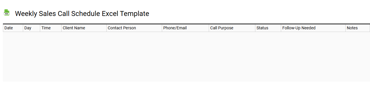 Weekly sales call schedule Excel template