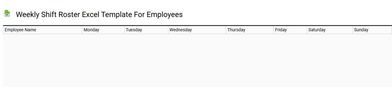 Weekly shift roster Excel template for employees