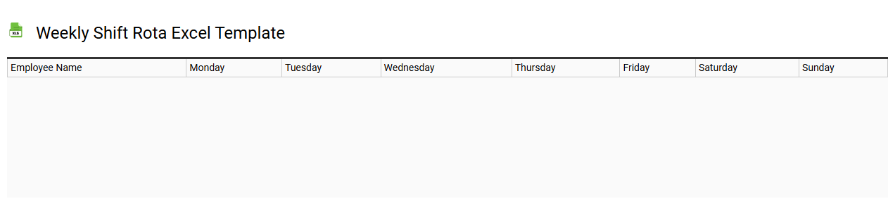 Weekly shift rota Excel template