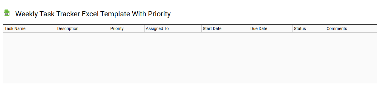 Weekly task tracker Excel template with priority