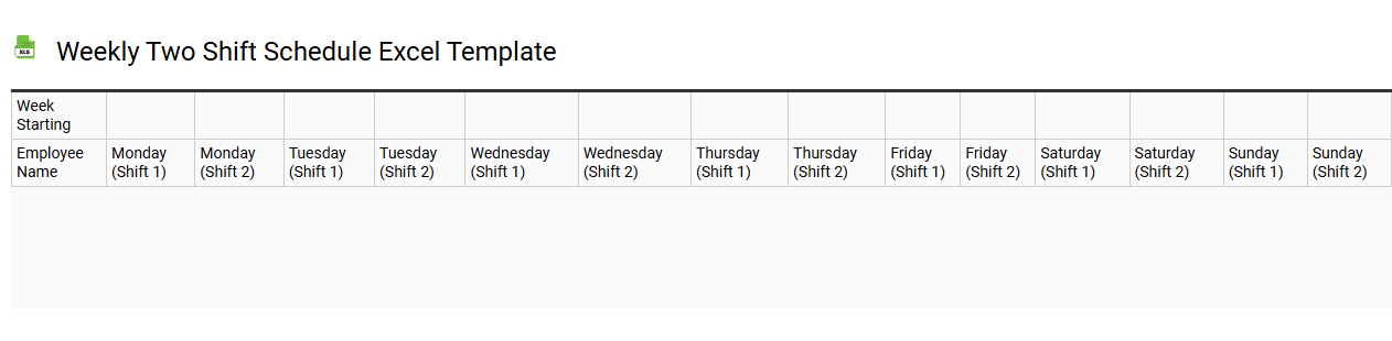 Weekly two shift schedule Excel template