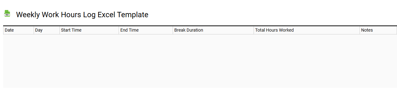 Weekly work hours log Excel template