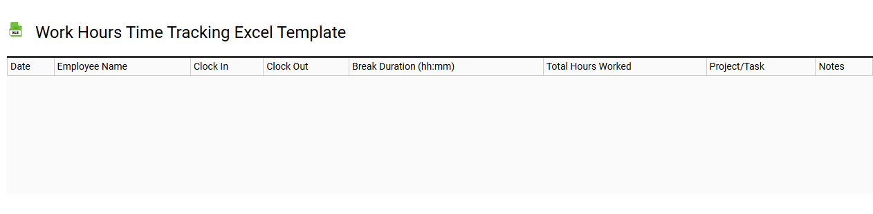 Work hours time tracking Excel template