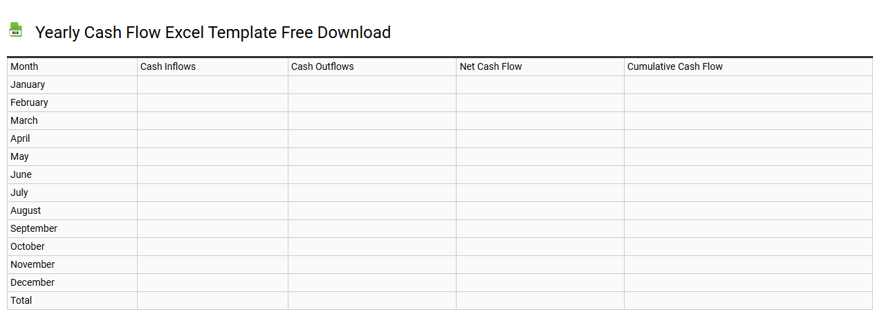 Yearly cash flow Excel template free download