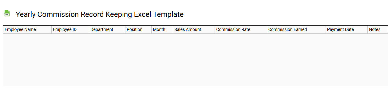 Yearly commission record keeping Excel template