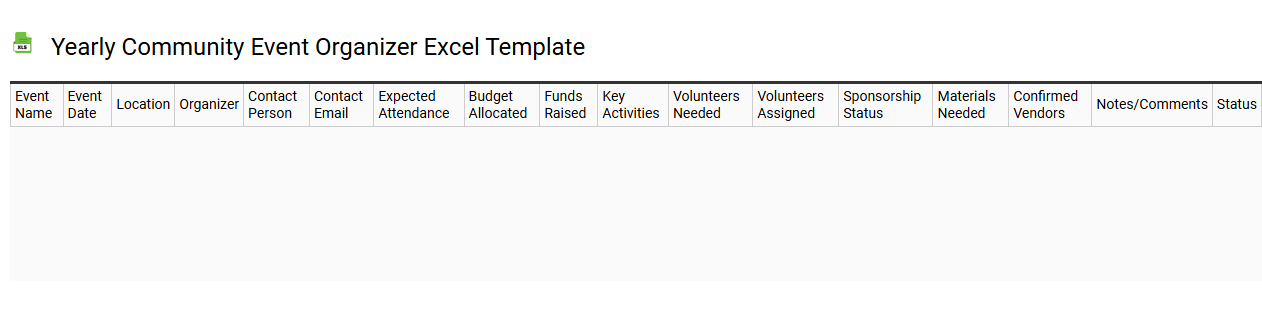 Yearly community event organizer Excel template