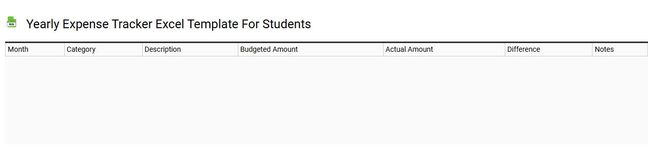 Yearly expense tracker Excel template for students
