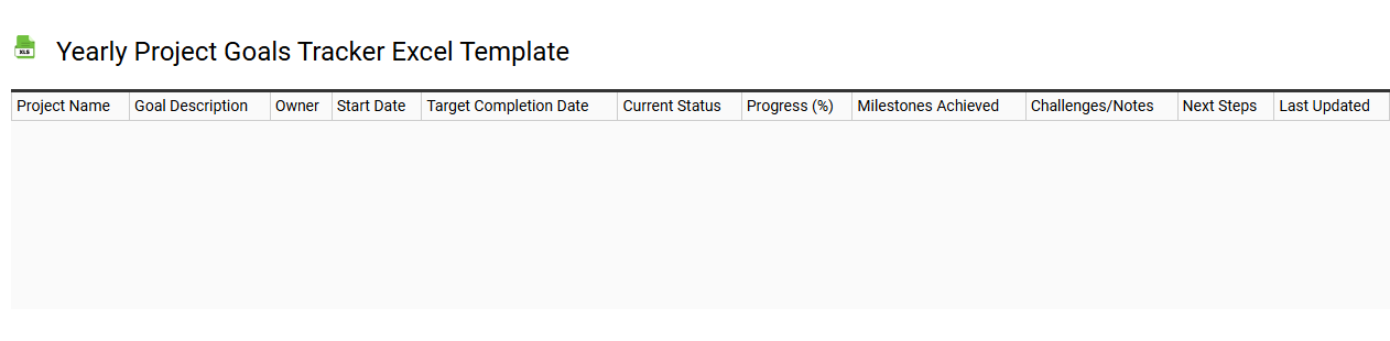 Yearly project goals tracker Excel template