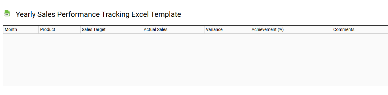 Yearly sales performance tracking Excel template