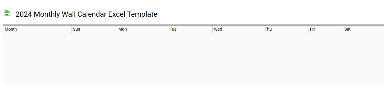 2024 monthly wall calendar Excel template