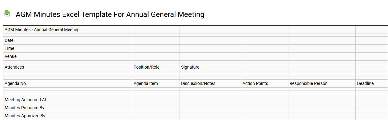 AGM minutes Excel template for annual general meeting