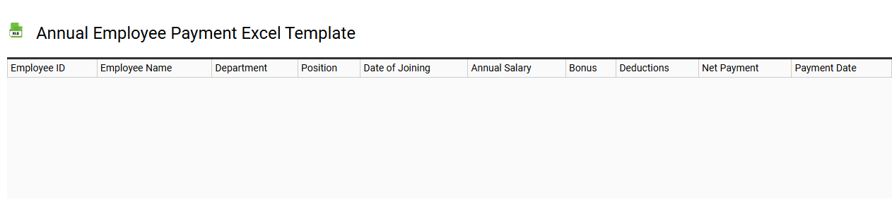 Annual employee payment Excel template