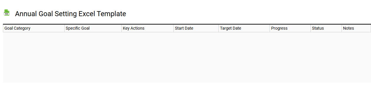 Annual goal setting Excel template