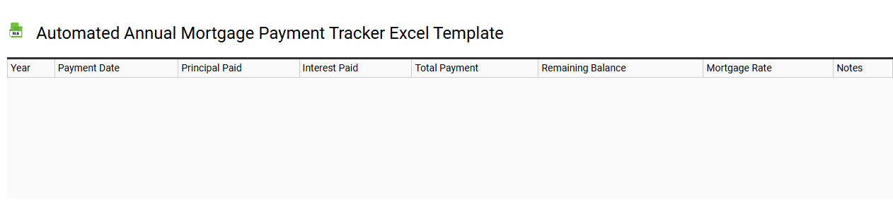Automated annual mortgage payment tracker Excel template
