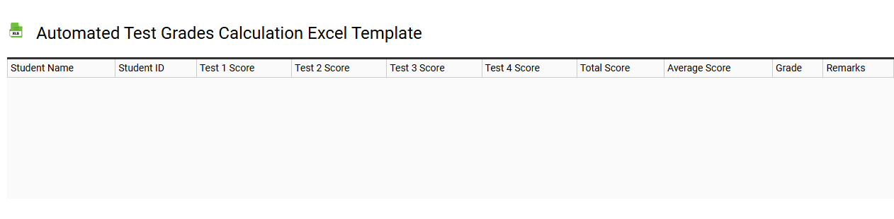 Automated test grades calculation Excel template