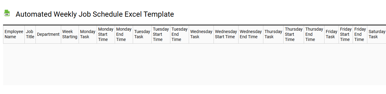 Automated weekly job schedule Excel template