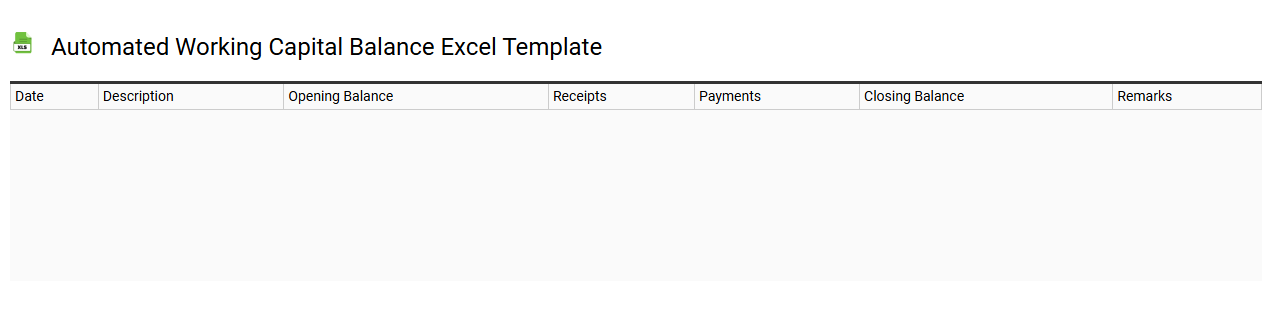 Automated working capital balance Excel template