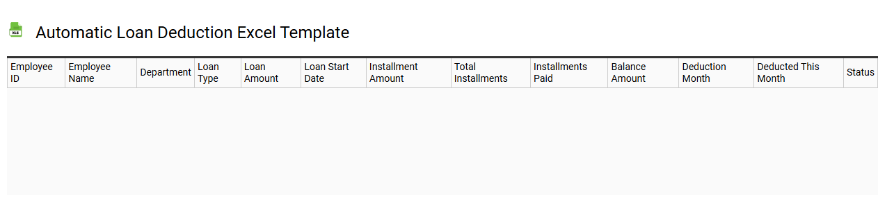 Automatic loan deduction Excel template