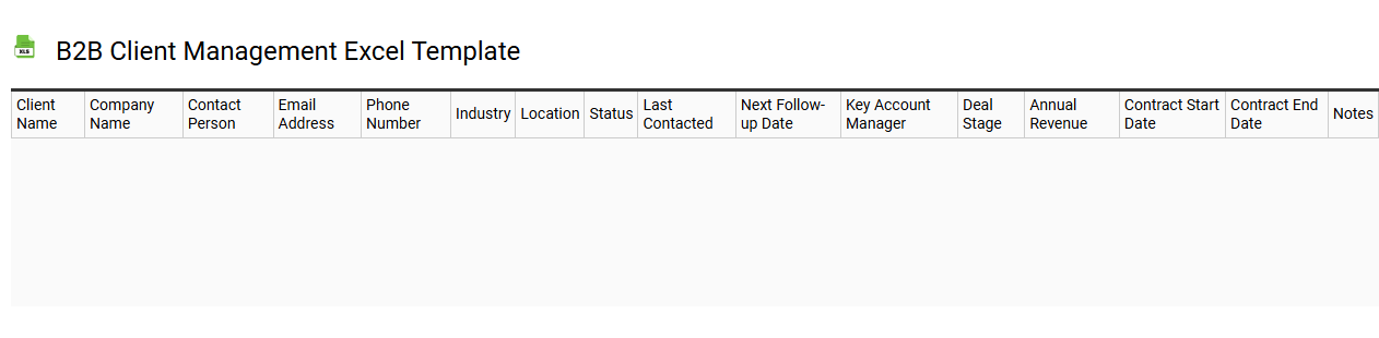 B2B client management Excel template