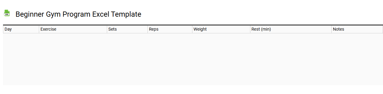 Beginner gym program Excel template