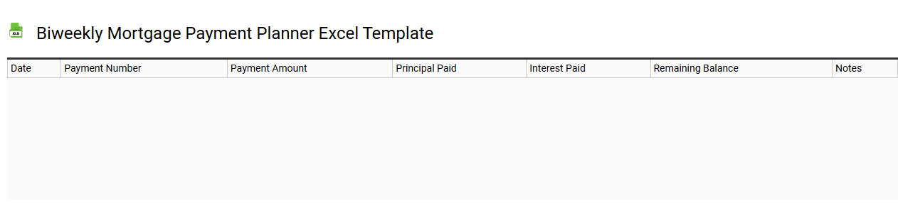Biweekly mortgage payment planner Excel template