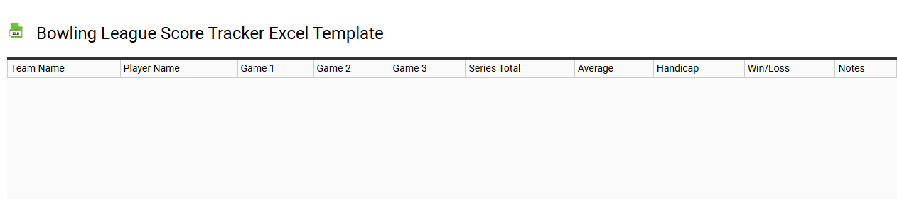 Bowling league score tracker Excel template