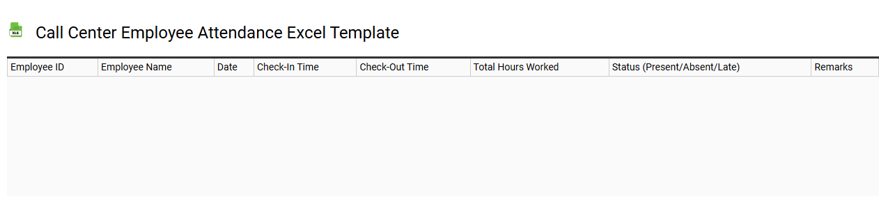 Call center employee attendance Excel template