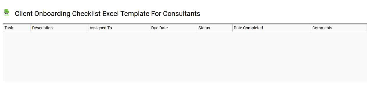 Client onboarding checklist Excel template for consultants