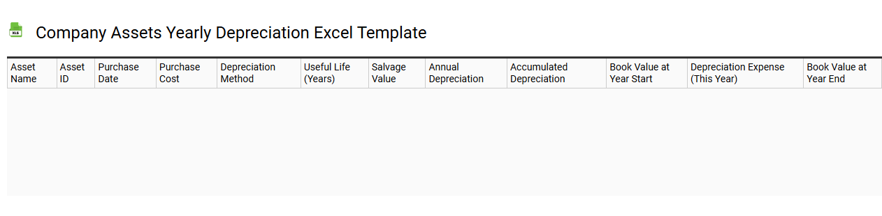 Company assets yearly depreciation Excel template